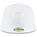 Men's Oakland Raiders New Era White on White 59FIFTY Fitted Hat 3154707